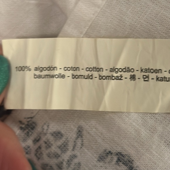 Zara White and Blue Cotton Blouse Size M - Picture 6 of 9